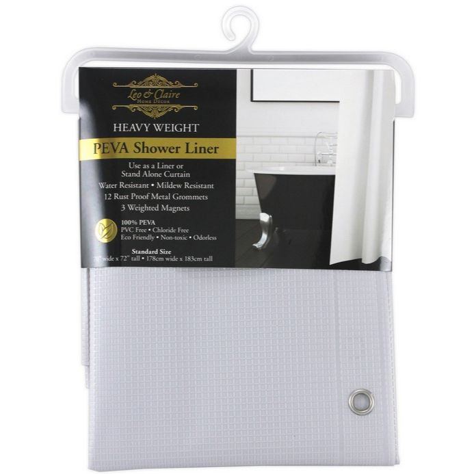 70"x72" GREY EMBOSSED PEVA SHOWER LINER C/P 24