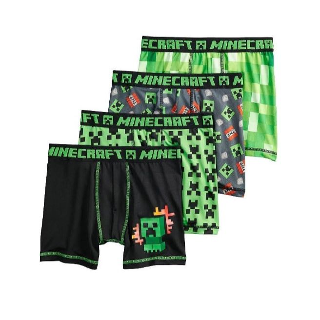 4pk MINECRAFT CREEPER BOMBS BOYS BRIEFS SIZE 6 C/P 50