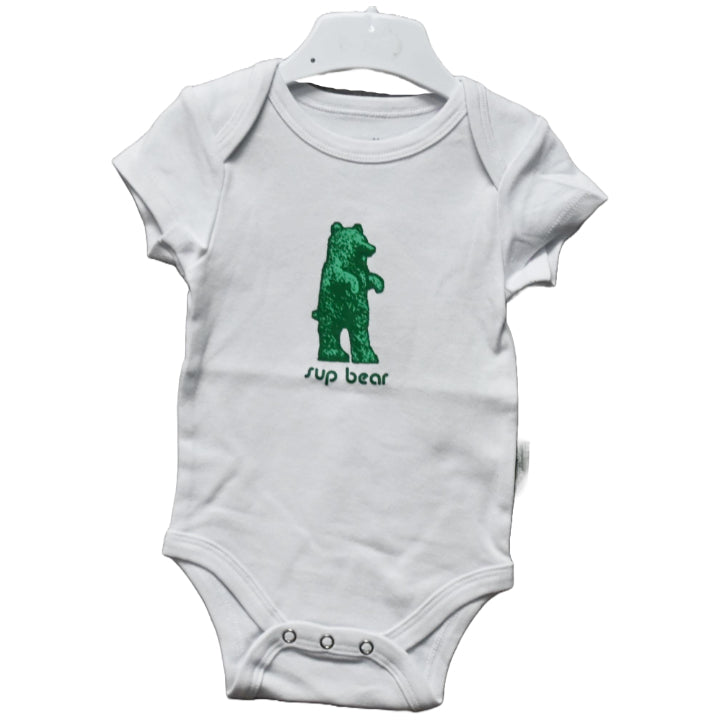 3-6 month White Onesie,sup bear C/P 48