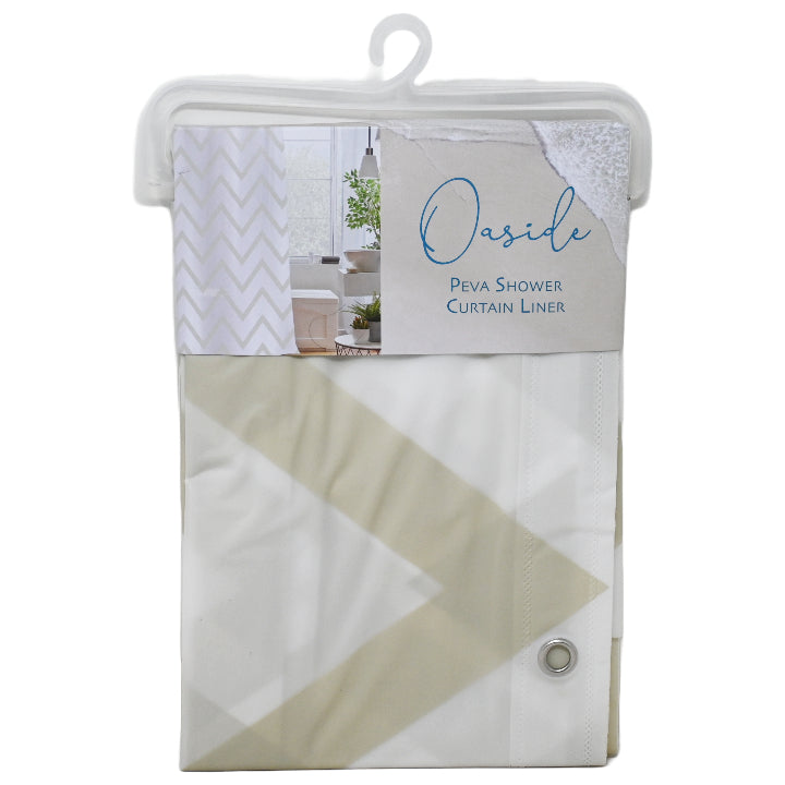 70" X 72" TAUPE PEVA SHOWER CURTAIN C/P 12