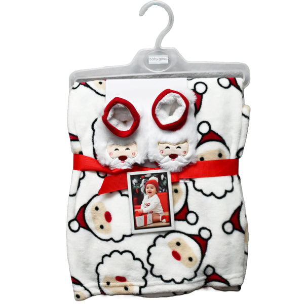 2pc SANTA BLANKET SET - VELBOA W/BOOTIES C/P 36