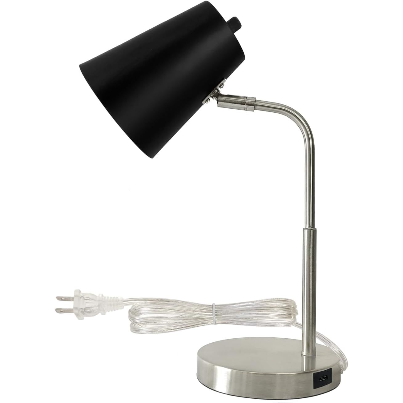 DESK LAMP SILVER W/BLACK SHADE C/P 1