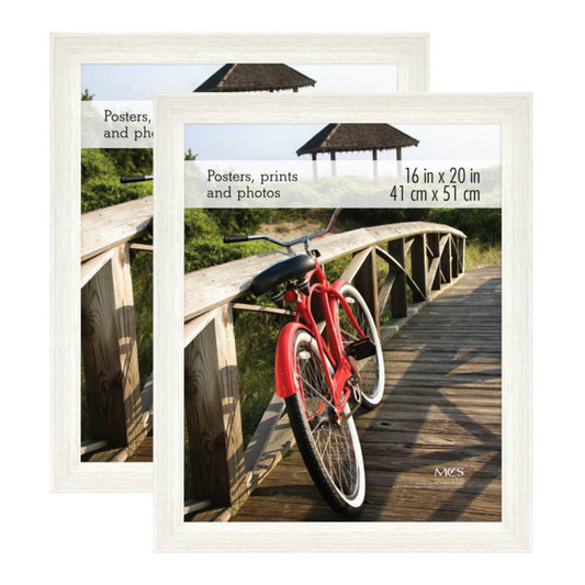 2pk 16"x20" MUSEUM POSTER FRAME WHITE WOODGRAIN C/P 1