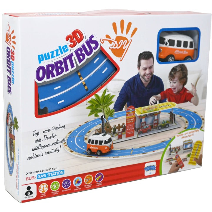 DIY Bus & Gas Station Toy Set CB (AA Battery not included) C/P 36