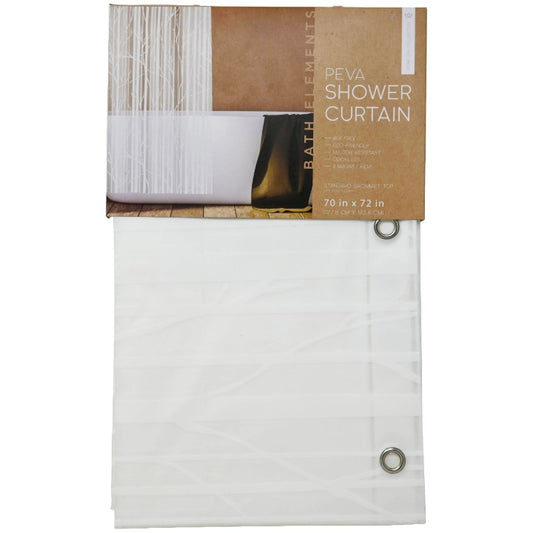 70X72" CLEAR PRINT PEVA SHOWER CURTAIN BATH ELEMENTS C/P 24
