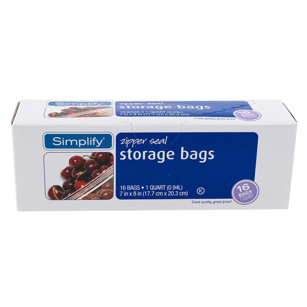 16ct 1qt SIMPLIFY STORAGE BAGS C/P 24