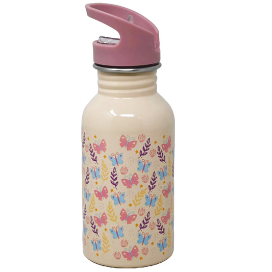 16oz Kids S.Steel Hydration Bottle - Butter ï¬‚ies C/P 24