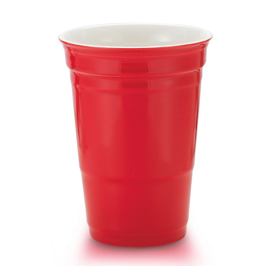 12oz RED CERAMIC DOUBLE WALL PARTY CUP C/P 24