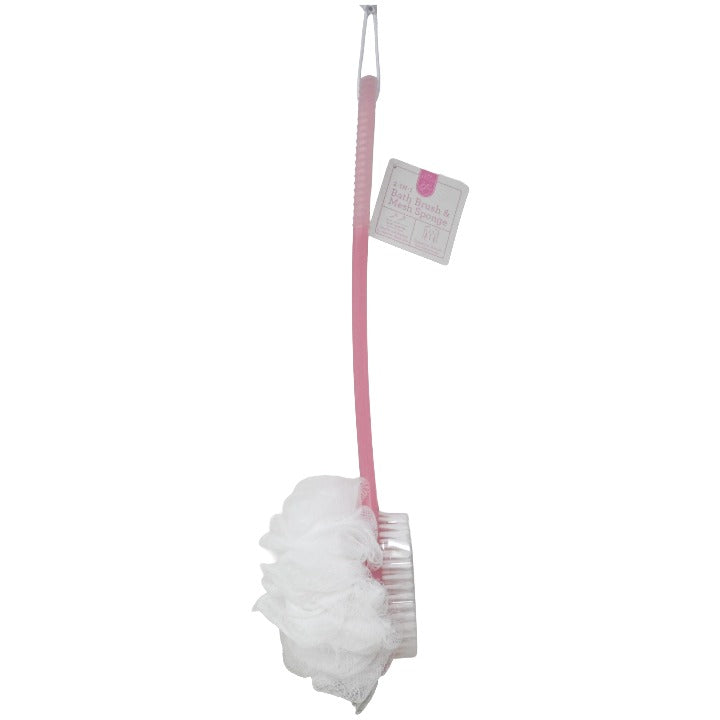 Pnk Wht 2-In-1 Bath Brush C/P 24 Spa Bella