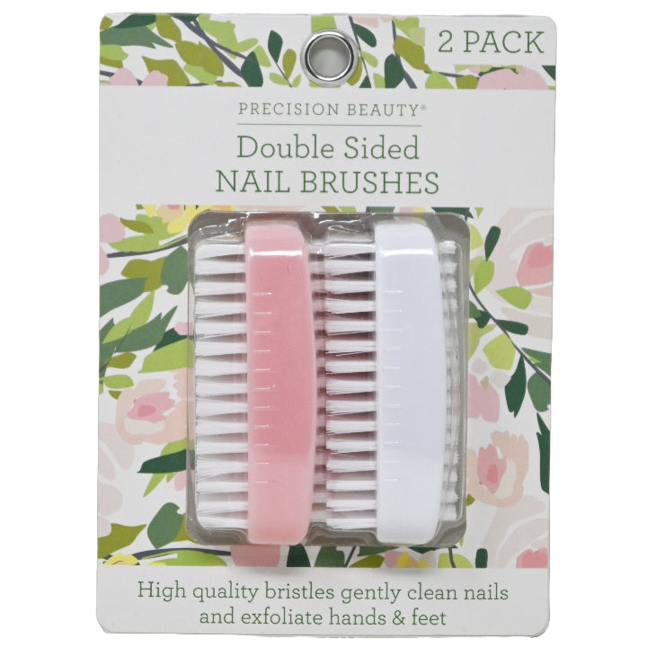 2pk PINK/WHITE DOUBLE NAIL BRUSH C/P 72