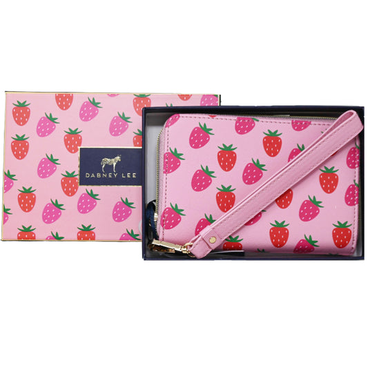 *OUTSIDE OF CA* SMALL STRAWBERRY PRINT ZIPPER WALLET IN GIFT BOX C/P 50