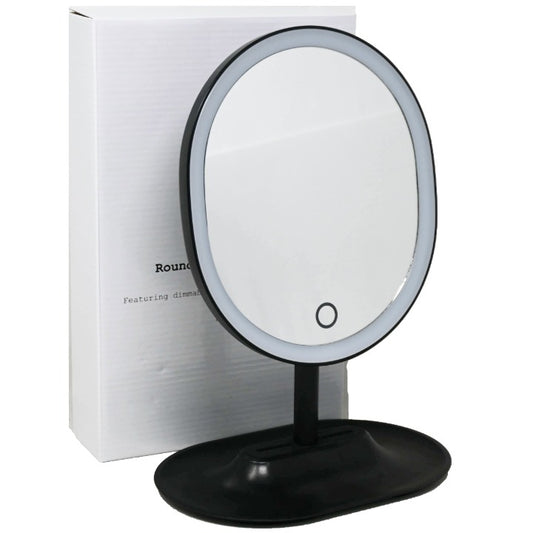 Black Oval LED Makeup Mirror Rechargeable C/P 16