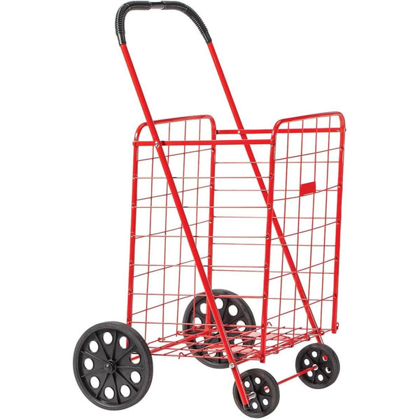 *OUTSIDE OF CA* Cart Lg Shopping Cart Red 4 Wheel Collapsible C/P 3