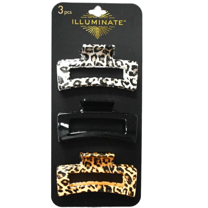 3PC ASST LARGE RECTANGLE HAIR CLIPS C/P 72