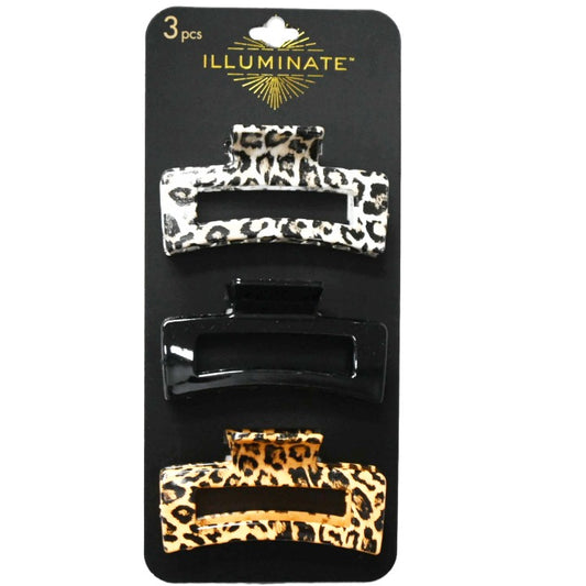 3PC ASST LARGE RECTANGLE HAIR CLIPS C/P 72