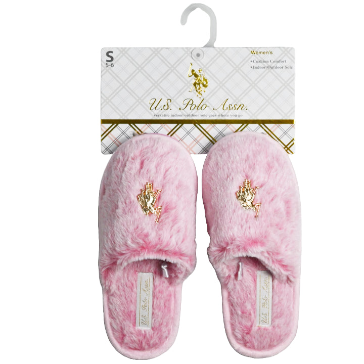 U.S. POLO ASSN. PINK LADIES SLIPPERS SIZE 5-10 C/P 24