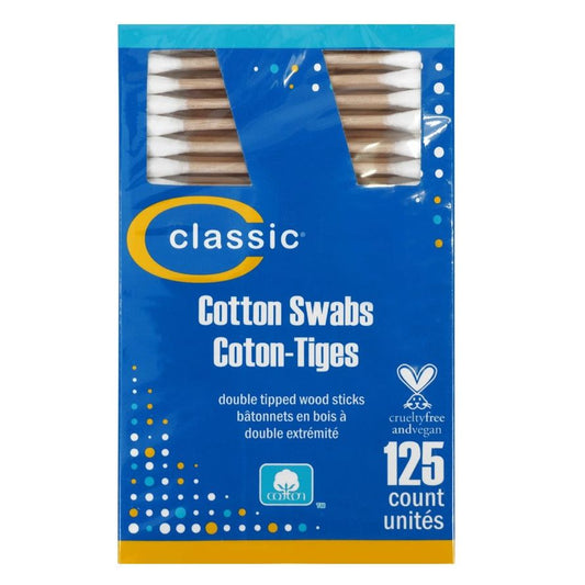 125ct Cotton Swabs Wood Stick C/P 36 Classic