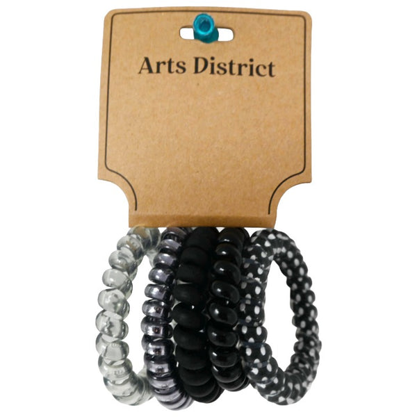 5pk Spiral Coil Hair Ties Gray C/P 400
