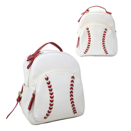 White w/Red Baseball Backpack C/P 10