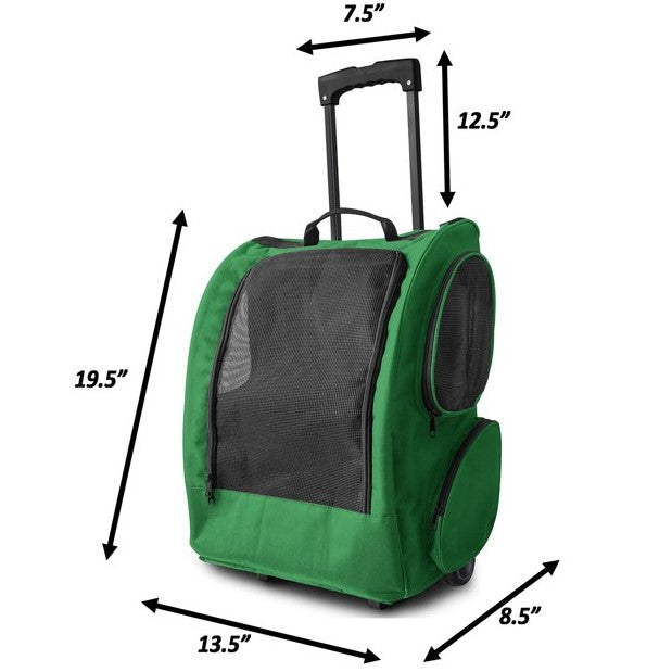GREEN ROLLING PET BACKPACK C/P 5