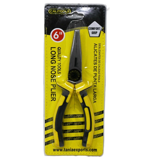 6" Long Nose Plier with Comfort Grip C/P 45 Inner 9 CALITOOLS