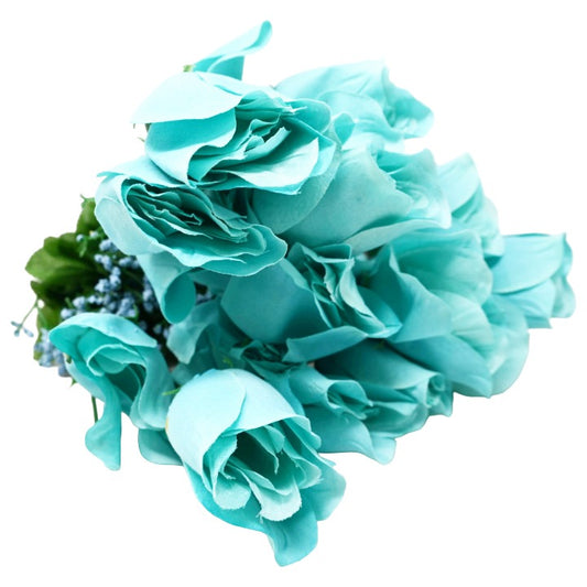 Tiffany Blue Rose Bud Bush 6 Flowers C/P 240