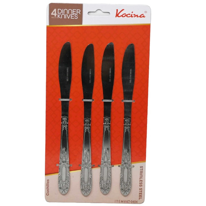 4pc Set SS Dinner Knife in Blister Card C/P 48 Kocina