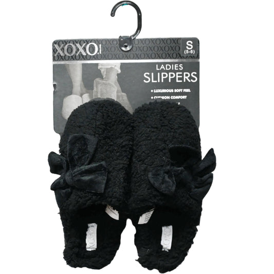 S-L XOXO BLACK LADIES SLIPPERS C/P 24