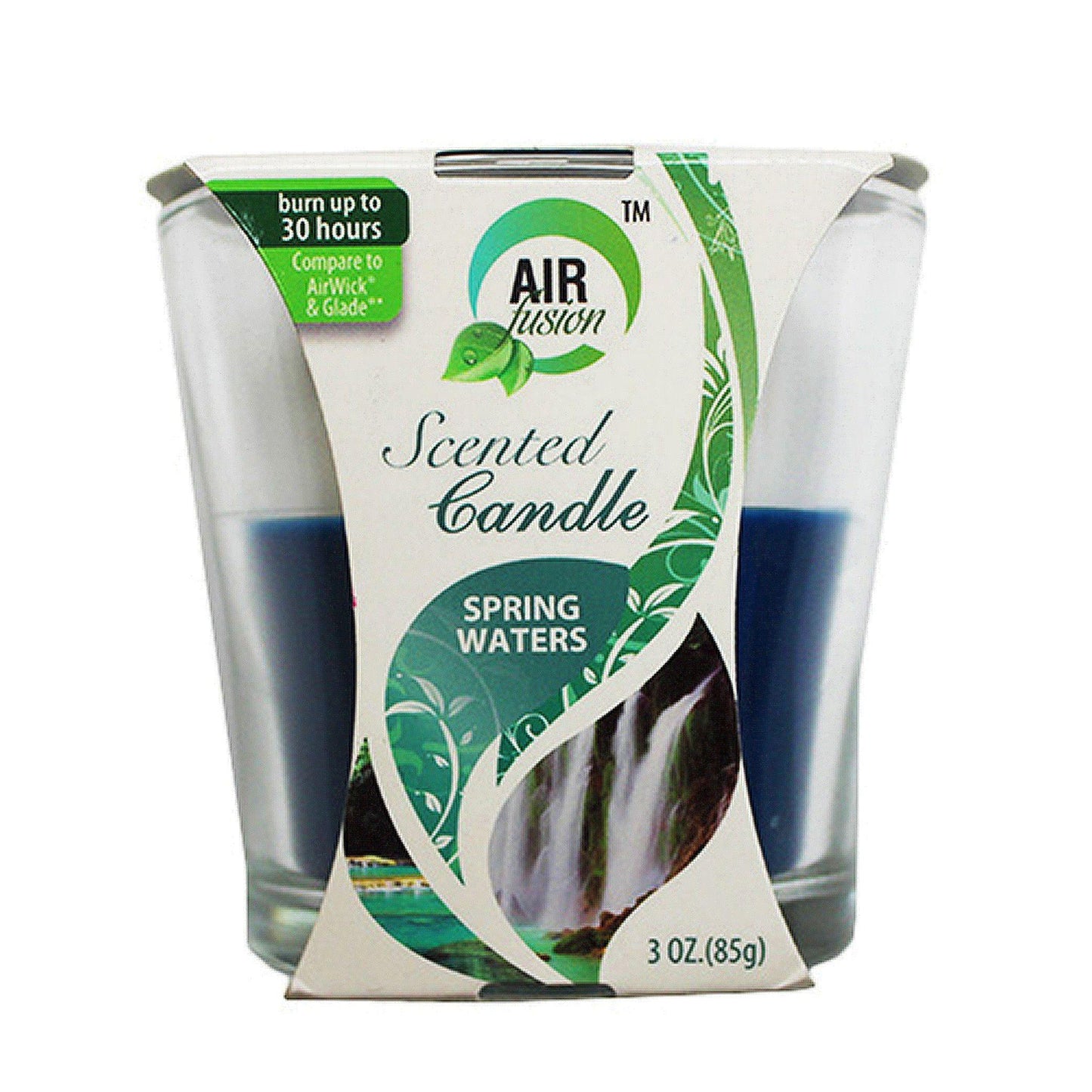 3oz (85GM) "AS IS" JAR GLASS CANDLE-SPRING WATER C/P 12