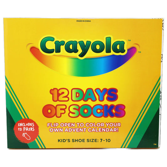 12pk CRAYOLA SOCKS BOX SET SIZE 4-6 C/P 12