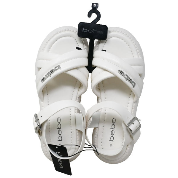 Womens White Platform Backstrap Sandals C/P 12 BEBE