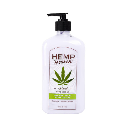 18oz HEMP HEAVEN LAVENDER LOTION WITH PUMP  C/P 12