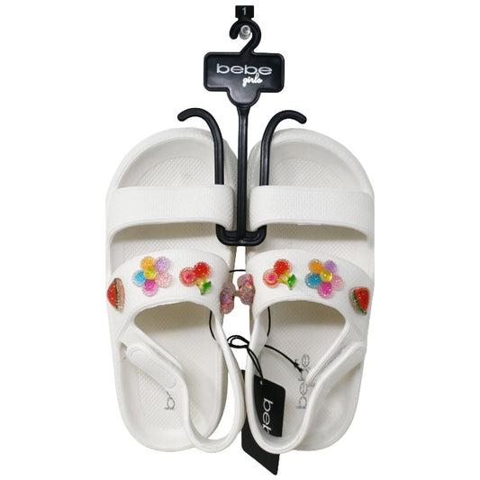 Girls White Double Strap Eva Sandals C/P 12 BEBE