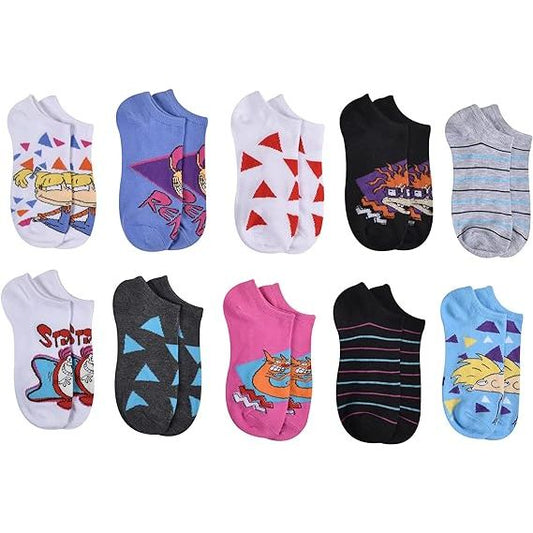 10pk NICK REWIND 90S TV NS SOCKS SIZE 9-11 C/P 60