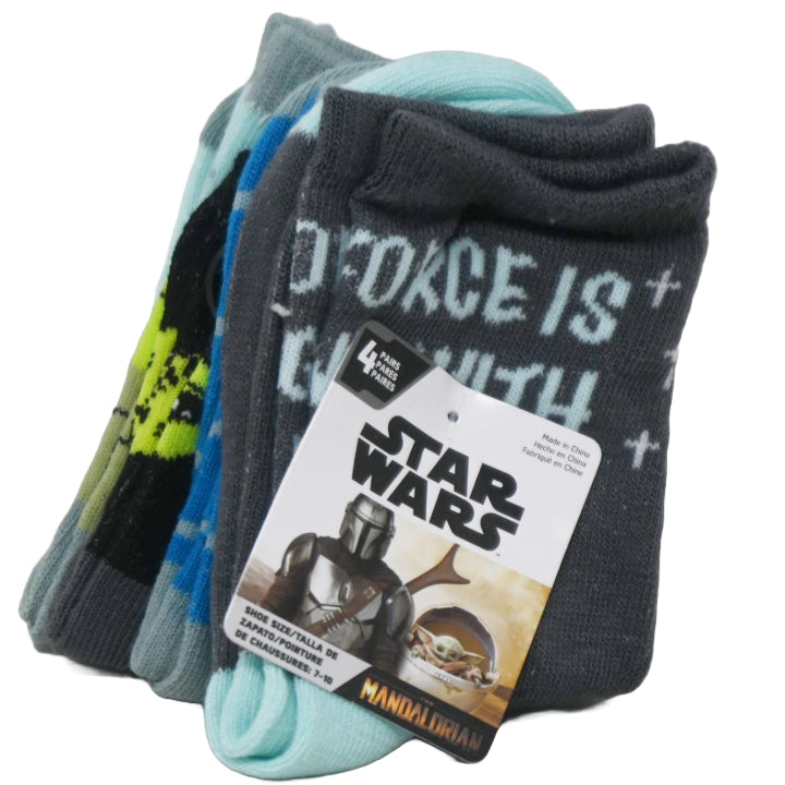 4pk THE MANDALORIAN THE CHILD CREW SOCKS SIZE 4-6 C/P 30
