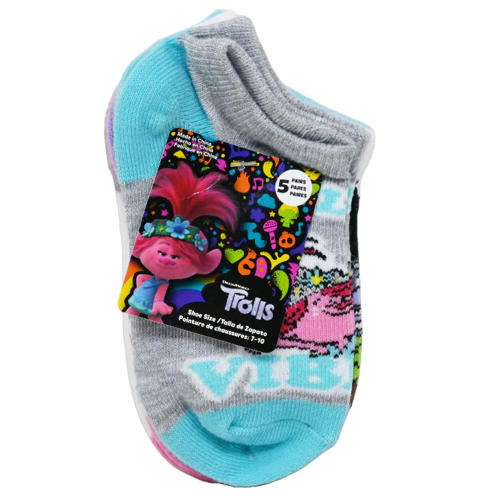 5pk TROLLS VIBIN NS SOCKS SIZE 4-6 C/P 60