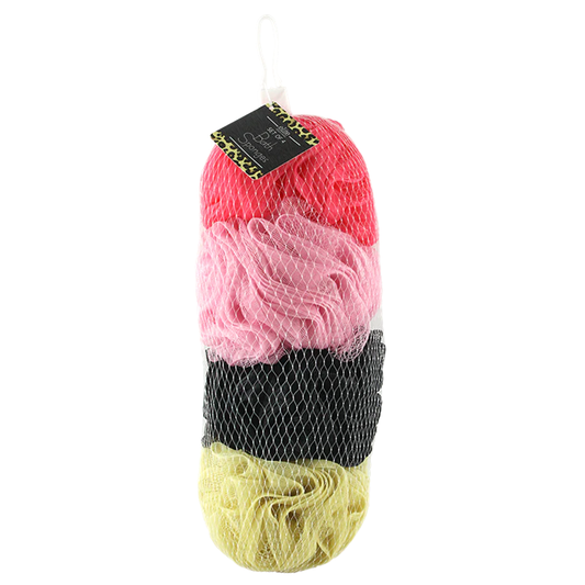 4pc ASST MESH SPONGE IN NET BAG C/P 12