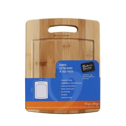 Baker's Secret 10 inch Bamboo Cutting Board w Juice Groove C/P 24