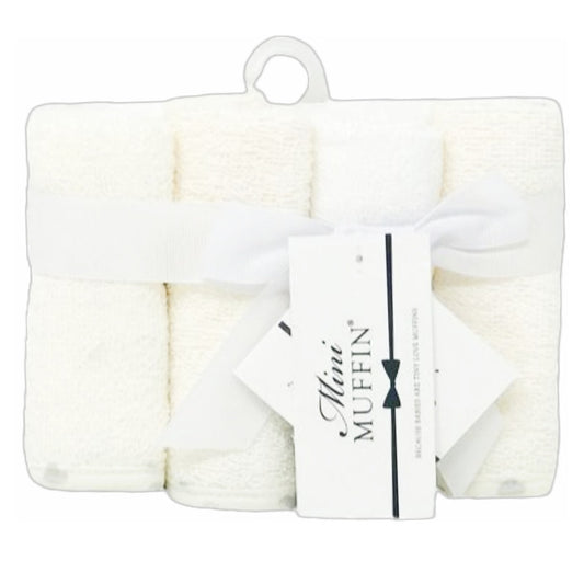4 Pack WashCloths Ivory & White C/P 36