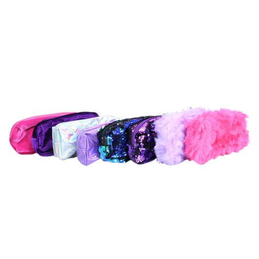 SEQUIN PENCIL POUCH, ASST COLORS C/P 56