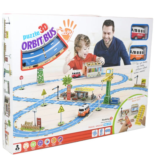 DIY Bus & City Buildings Toy Set CB (AA Batteries not included) C/P 12