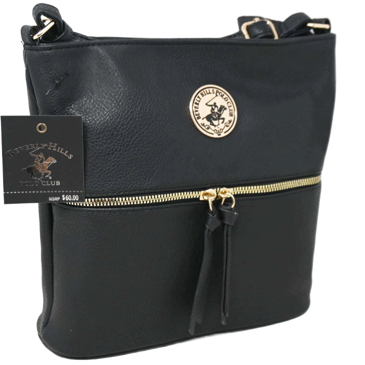 BHPC BLACK CROSSBODY BAG W/TOP ZIPPER C/P 12