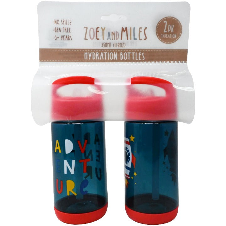 Kids 2pk Adventure Bottle C/P 12 Zoey & Miles