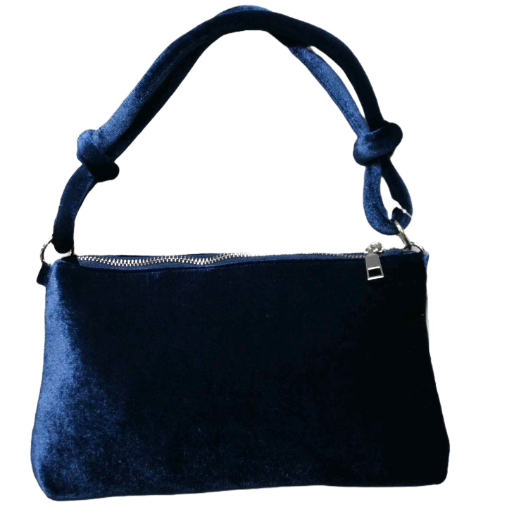 BLUE EVENING BAG W/KNOTTED HANDLE C/P 24
