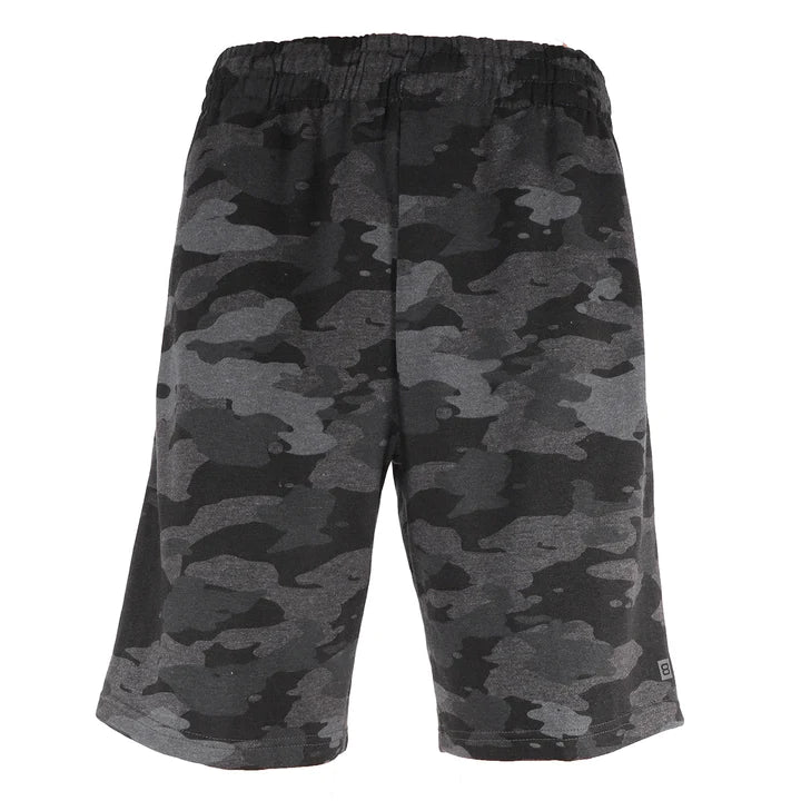 10" MEN BLK CAMO PRINTED INSEAM CVC SHORT C/P 60