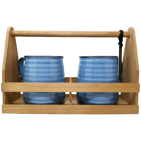 2pk Blu Mugs Wood Crate C/P 8 Dwell Studio