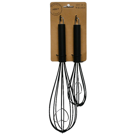 2 Pack Whisk Set with Sillicone Heads and Handles C/P 48