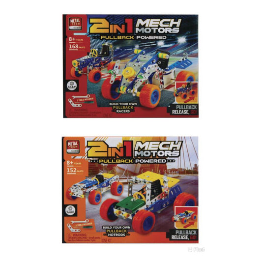 2 IN 1 METAL PULL BACK VEHICLE PLAYSET C/P 10