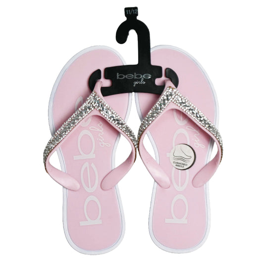 BEBE BLUSH GIRLS PCU SANDAL W/RHINESTONE DETAIL C/P 12