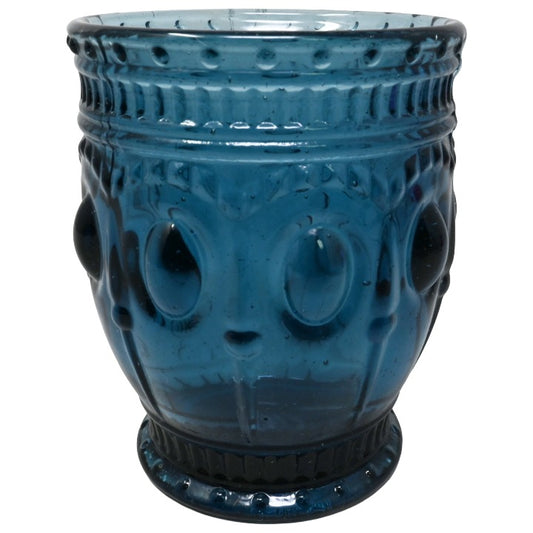 Navy Blue Textured Glass With Base Votive Candle Holder C/P 24 Richland
